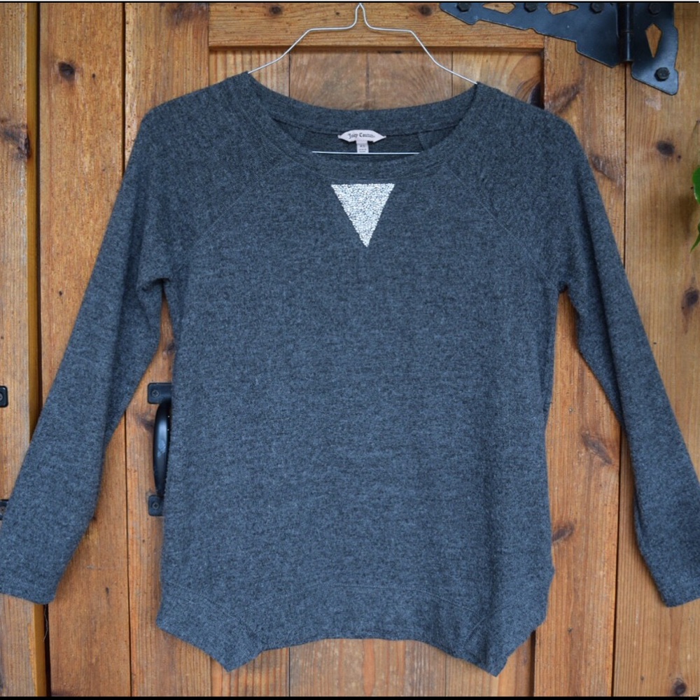 Grey Sweater with Silver Accent
